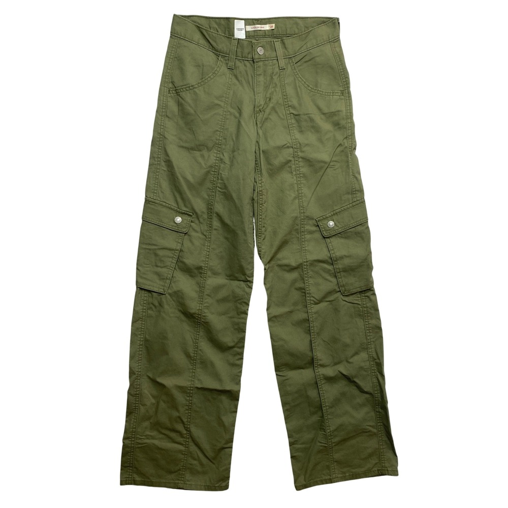 Levi's Cargo Pants Womens 26 Olive Green Superlow Cargo 0032G-0002 Wide Leg